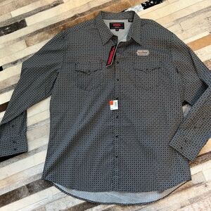 Men's NWT Black Patterned Button Down Shirt